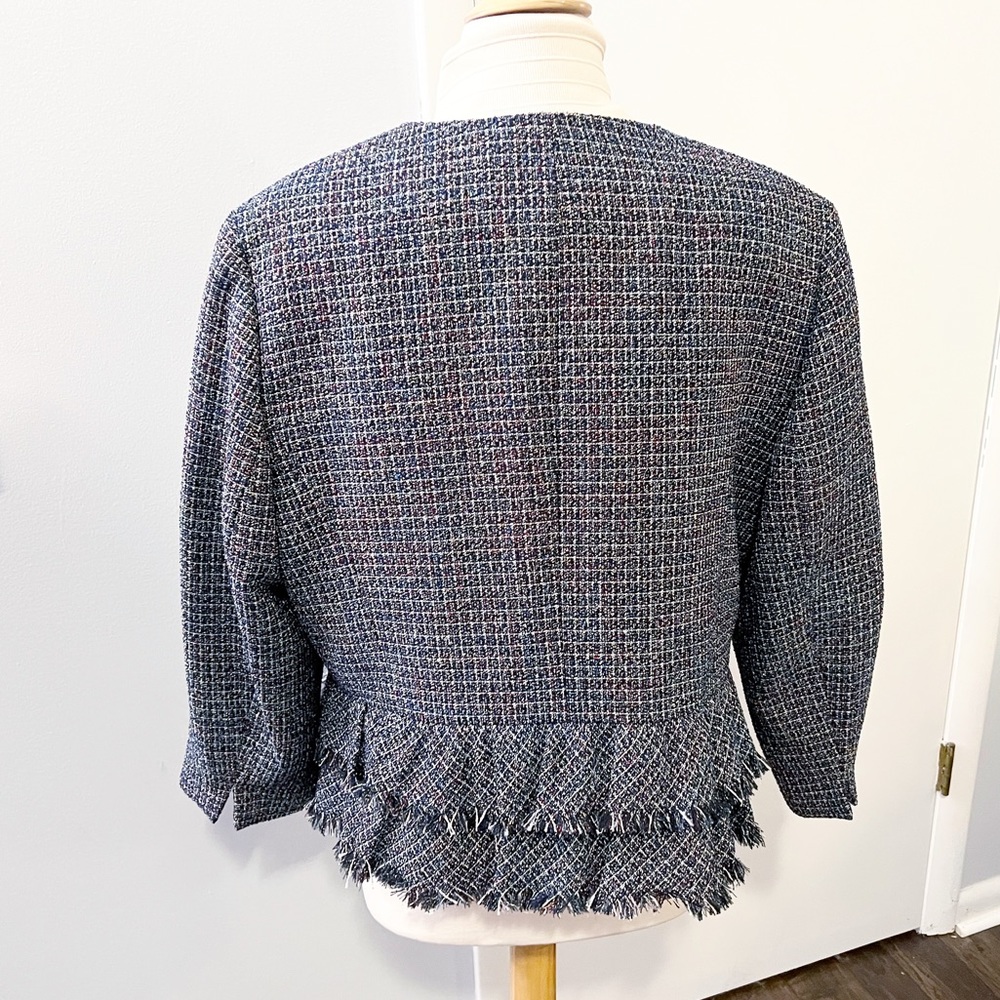 Nine West Metallic Multicolor Jacket With Tiers & Trim, 16 - Picture 2 of 12